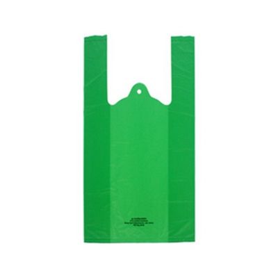 Bio bolsos disponibles basados de la basura del animal doméstico, las bolsas de plástico verdes LF-PET-004 de la camiseta