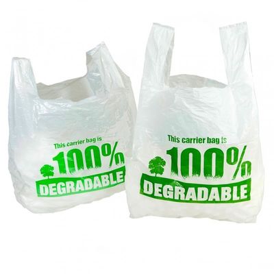 Bolsos de compras completamente abonablees, forma amistosa de la camiseta de las bolsas de plástico de Eco