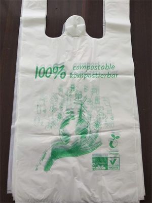 Bolso biodegradable grande de la camiseta de la comprobación