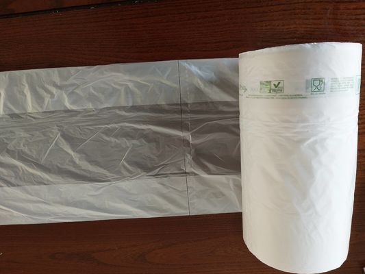 Bolsos plásticos de la producción del 40% Biobased en un rollo 35 x 50 cm semi transparentes