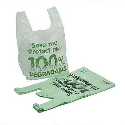 Las bolsas de plástico vegetales respetuosas del medio ambiente, bolsos de compras abonablees del 100%
