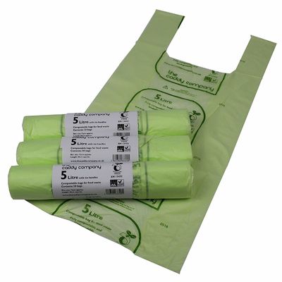 Bolsos de basura biodegradables EN13432, trazadores de líneas abonablees del compartimiento del almidón de maíz