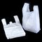 Las bolsas de plástico biodegradables del blanco 100, bolsos de compras abonablees de la forma de la camiseta